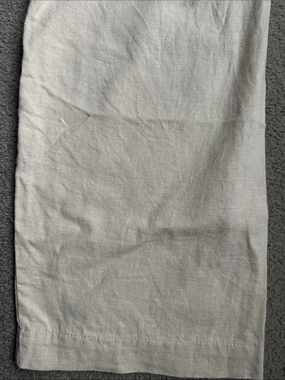 Zara Linen Blend Straight Pants in Light Sand Size XS